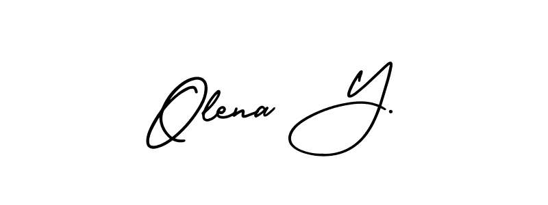 AmerikaSignatureDemo-Regular is a professional signature style that is perfect for those who want to add a touch of class to their signature. It is also a great choice for those who want to make their signature more unique. Get Olena Y. name to fancy signature for free. Olena Y. signature style 3 images and pictures png