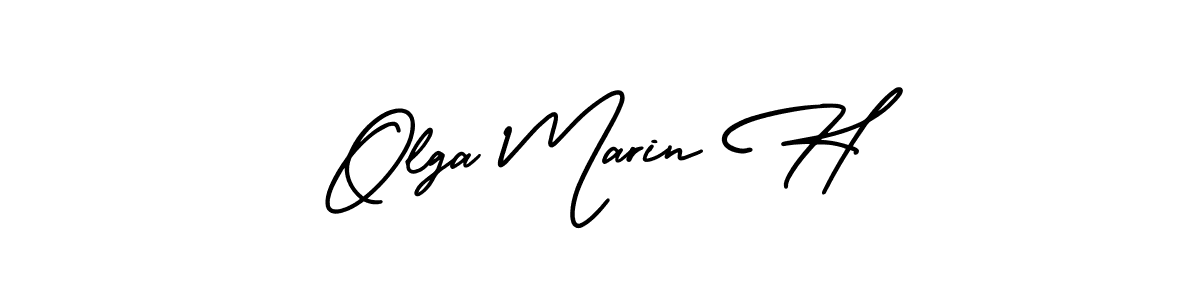 AmerikaSignatureDemo-Regular is a professional signature style that is perfect for those who want to add a touch of class to their signature. It is also a great choice for those who want to make their signature more unique. Get Olga Marin H name to fancy signature for free. Olga Marin H signature style 3 images and pictures png