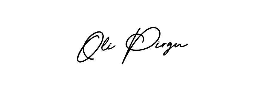 The best way (AmerikaSignatureDemo-Regular) to make a short signature is to pick only two or three words in your name. The name Oli Pirgu include a total of six letters. For converting this name. Oli Pirgu signature style 3 images and pictures png