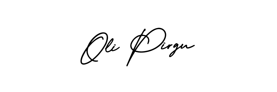 The best way (AmerikaSignatureDemo-Regular) to make a short signature is to pick only two or three words in your name. The name Oli Pirgu include a total of six letters. For converting this name. Oli Pirgu signature style 3 images and pictures png