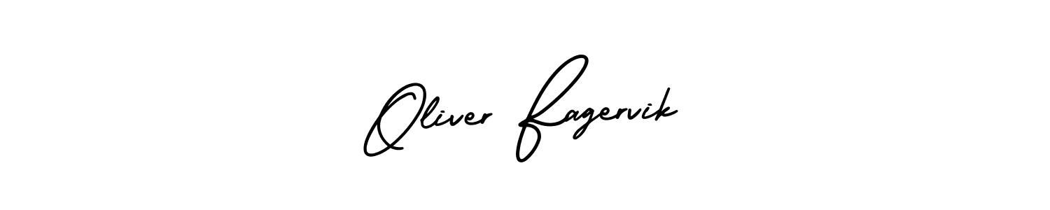 Oliver Fagervik stylish signature style. Best Handwritten Sign (AmerikaSignatureDemo-Regular) for my name. Handwritten Signature Collection Ideas for my name Oliver Fagervik. Oliver Fagervik signature style 3 images and pictures png