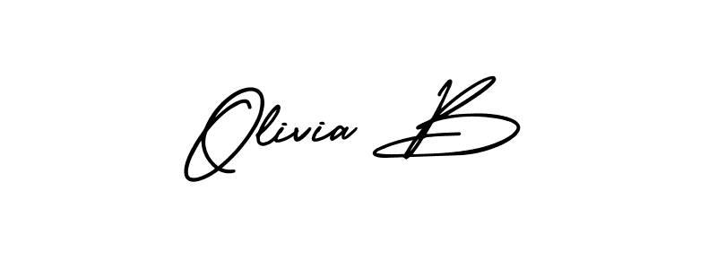 How to make Olivia B name signature. Use AmerikaSignatureDemo-Regular style for creating short signs online. This is the latest handwritten sign. Olivia B signature style 3 images and pictures png
