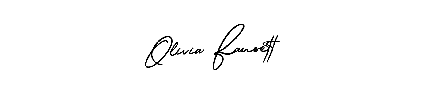 This is the best signature style for the Olivia Fausett name. Also you like these signature font (AmerikaSignatureDemo-Regular). Mix name signature. Olivia Fausett signature style 3 images and pictures png
