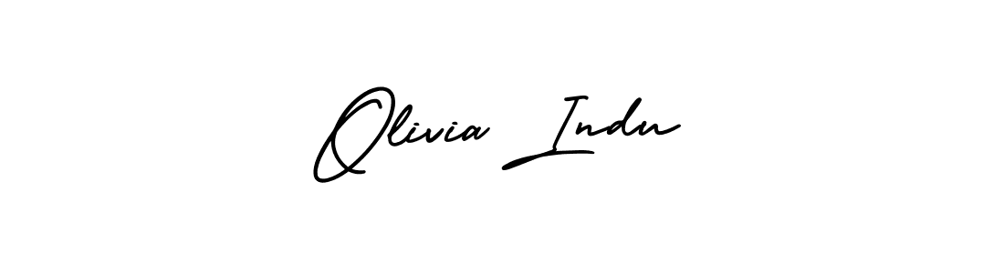 How to make Olivia Indu name signature. Use AmerikaSignatureDemo-Regular style for creating short signs online. This is the latest handwritten sign. Olivia Indu signature style 3 images and pictures png