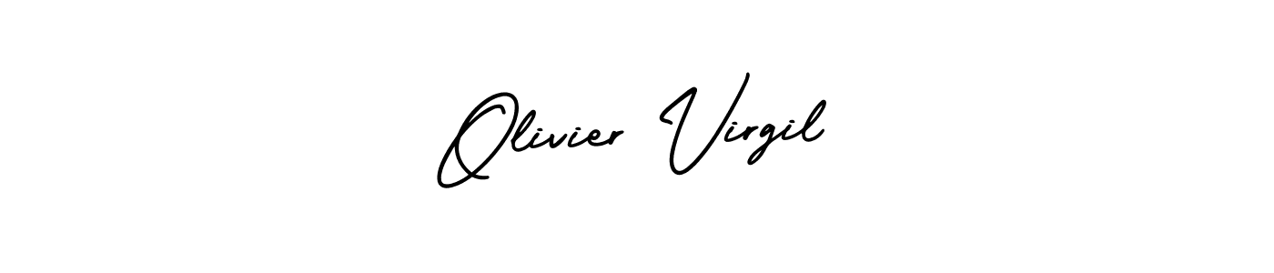 The best way (AmerikaSignatureDemo-Regular) to make a short signature is to pick only two or three words in your name. The name Olivier Virgil include a total of six letters. For converting this name. Olivier Virgil signature style 3 images and pictures png