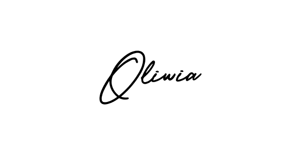 You should practise on your own different ways (AmerikaSignatureDemo-Regular) to write your name (Oliwia) in signature. don't let someone else do it for you. Oliwia signature style 3 images and pictures png