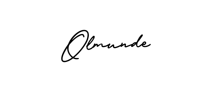 The best way (AmerikaSignatureDemo-Regular) to make a short signature is to pick only two or three words in your name. The name Olmunde include a total of six letters. For converting this name. Olmunde signature style 3 images and pictures png