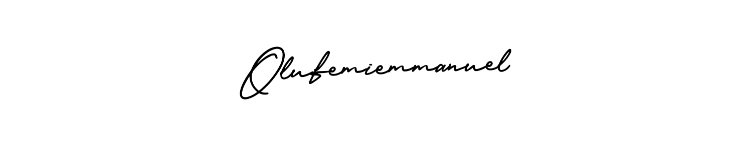 This is the best signature style for the Olufemiemmanuel name. Also you like these signature font (AmerikaSignatureDemo-Regular). Mix name signature. Olufemiemmanuel signature style 3 images and pictures png