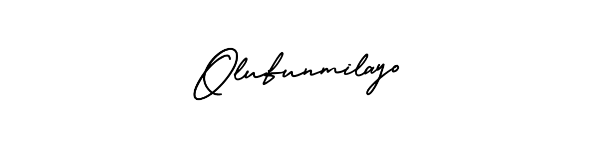 You should practise on your own different ways (AmerikaSignatureDemo-Regular) to write your name (Olufunmilayo) in signature. don't let someone else do it for you. Olufunmilayo signature style 3 images and pictures png