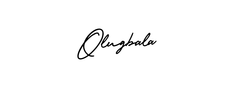 You should practise on your own different ways (AmerikaSignatureDemo-Regular) to write your name (Olugbala) in signature. don't let someone else do it for you. Olugbala signature style 3 images and pictures png