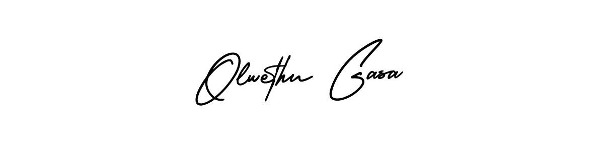 Design your own signature with our free online signature maker. With this signature software, you can create a handwritten (AmerikaSignatureDemo-Regular) signature for name Olwethu Gasa. Olwethu Gasa signature style 3 images and pictures png