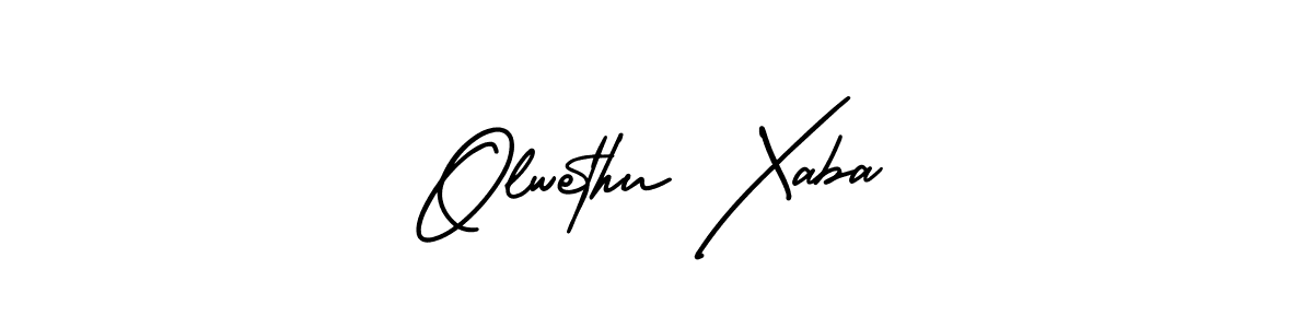 This is the best signature style for the Olwethu Xaba name. Also you like these signature font (AmerikaSignatureDemo-Regular). Mix name signature. Olwethu Xaba signature style 3 images and pictures png