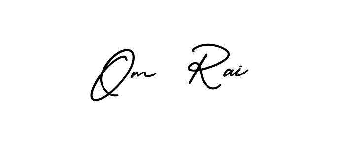 The best way (AmerikaSignatureDemo-Regular) to make a short signature is to pick only two or three words in your name. The name Om  Rai include a total of six letters. For converting this name. Om  Rai signature style 3 images and pictures png