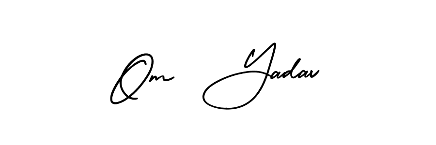 Use a signature maker to create a handwritten signature online. With this signature software, you can design (AmerikaSignatureDemo-Regular) your own signature for name Om  Yadav. Om  Yadav signature style 3 images and pictures png