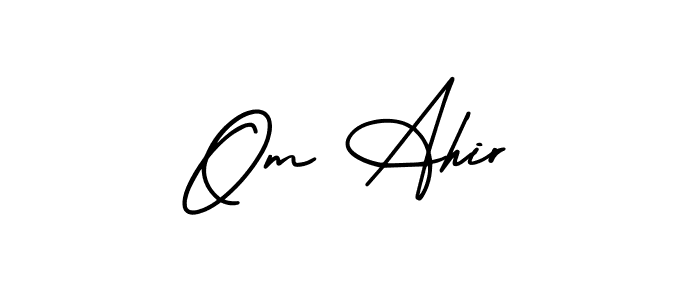 Design your own signature with our free online signature maker. With this signature software, you can create a handwritten (AmerikaSignatureDemo-Regular) signature for name Om Ahir. Om Ahir signature style 3 images and pictures png