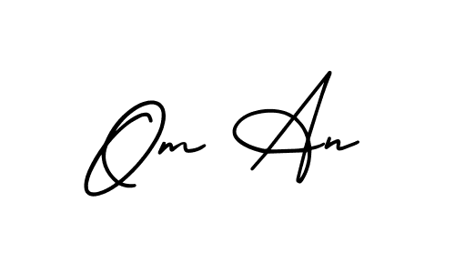 You should practise on your own different ways (AmerikaSignatureDemo-Regular) to write your name (Om An) in signature. don't let someone else do it for you. Om An signature style 3 images and pictures png