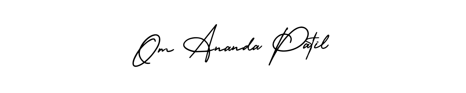 if you are searching for the best signature style for your name Om Ananda Patil. so please give up your signature search. here we have designed multiple signature styles  using AmerikaSignatureDemo-Regular. Om Ananda Patil signature style 3 images and pictures png