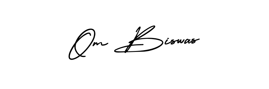 Use a signature maker to create a handwritten signature online. With this signature software, you can design (AmerikaSignatureDemo-Regular) your own signature for name Om Biswas. Om Biswas signature style 3 images and pictures png