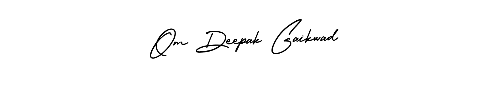 You should practise on your own different ways (AmerikaSignatureDemo-Regular) to write your name (Om Deepak Gaikwad) in signature. don't let someone else do it for you. Om Deepak Gaikwad signature style 3 images and pictures png