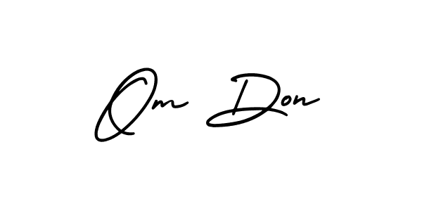 Use a signature maker to create a handwritten signature online. With this signature software, you can design (AmerikaSignatureDemo-Regular) your own signature for name Om Don. Om Don signature style 3 images and pictures png