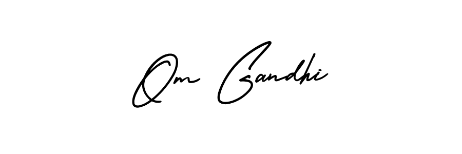 Create a beautiful signature design for name Om Gandhi. With this signature (AmerikaSignatureDemo-Regular) fonts, you can make a handwritten signature for free. Om Gandhi signature style 3 images and pictures png