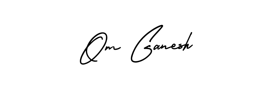 Om Ganesh stylish signature style. Best Handwritten Sign (AmerikaSignatureDemo-Regular) for my name. Handwritten Signature Collection Ideas for my name Om Ganesh. Om Ganesh signature style 3 images and pictures png