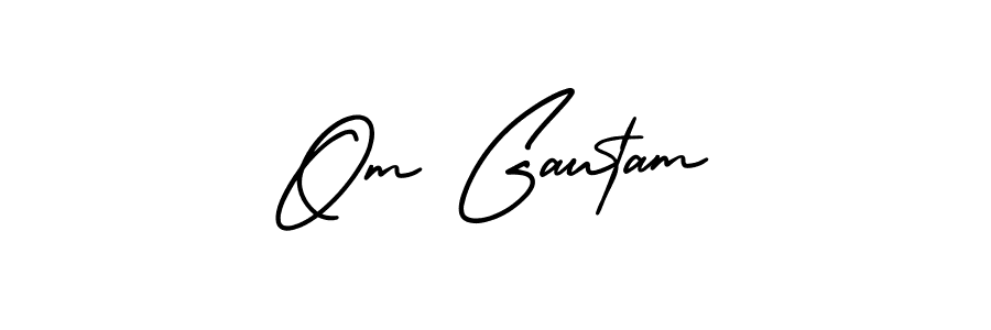 It looks lik you need a new signature style for name Om Gautam. Design unique handwritten (AmerikaSignatureDemo-Regular) signature with our free signature maker in just a few clicks. Om Gautam signature style 3 images and pictures png