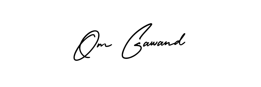 Design your own signature with our free online signature maker. With this signature software, you can create a handwritten (AmerikaSignatureDemo-Regular) signature for name Om Gawand. Om Gawand signature style 3 images and pictures png