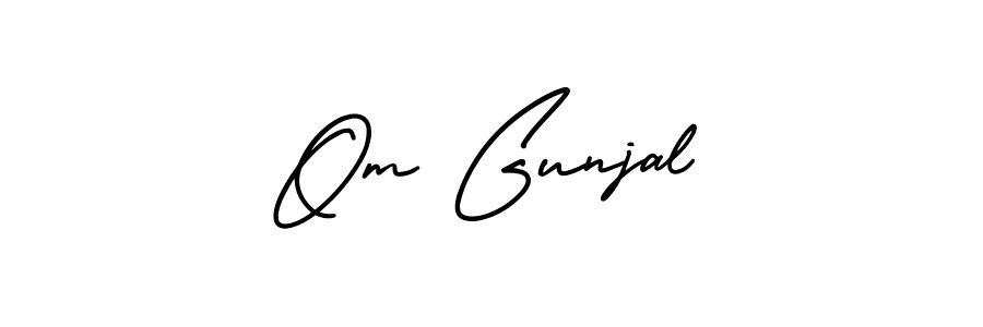 Create a beautiful signature design for name Om Gunjal. With this signature (AmerikaSignatureDemo-Regular) fonts, you can make a handwritten signature for free. Om Gunjal signature style 3 images and pictures png