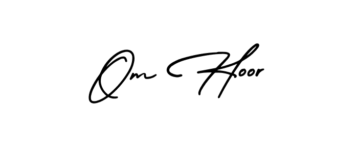 You should practise on your own different ways (AmerikaSignatureDemo-Regular) to write your name (Om Hoor) in signature. don't let someone else do it for you. Om Hoor signature style 3 images and pictures png
