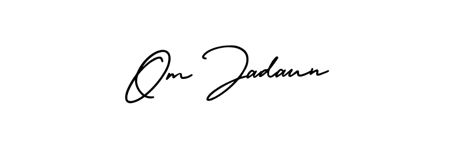 Use a signature maker to create a handwritten signature online. With this signature software, you can design (AmerikaSignatureDemo-Regular) your own signature for name Om Jadaun. Om Jadaun signature style 3 images and pictures png