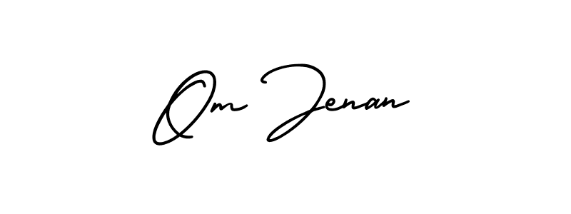 AmerikaSignatureDemo-Regular is a professional signature style that is perfect for those who want to add a touch of class to their signature. It is also a great choice for those who want to make their signature more unique. Get Om Jenan name to fancy signature for free. Om Jenan signature style 3 images and pictures png