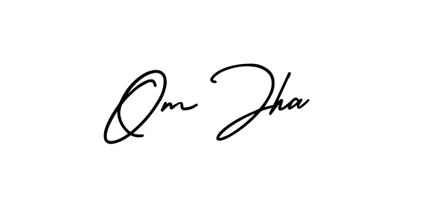 Also we have Om Jha name is the best signature style. Create professional handwritten signature collection using AmerikaSignatureDemo-Regular autograph style. Om Jha signature style 3 images and pictures png