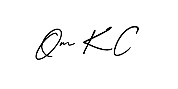 Use a signature maker to create a handwritten signature online. With this signature software, you can design (AmerikaSignatureDemo-Regular) your own signature for name Om K C. Om K C signature style 3 images and pictures png