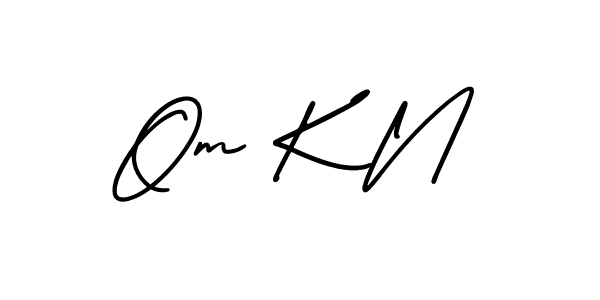 Design your own signature with our free online signature maker. With this signature software, you can create a handwritten (AmerikaSignatureDemo-Regular) signature for name Om K N. Om K N signature style 3 images and pictures png