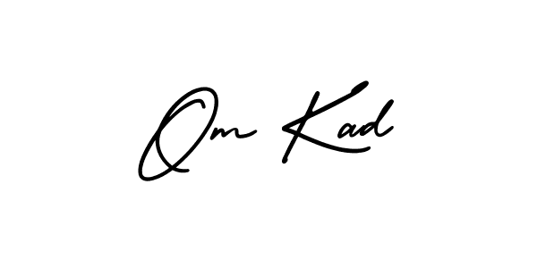 This is the best signature style for the Om Kad name. Also you like these signature font (AmerikaSignatureDemo-Regular). Mix name signature. Om Kad signature style 3 images and pictures png