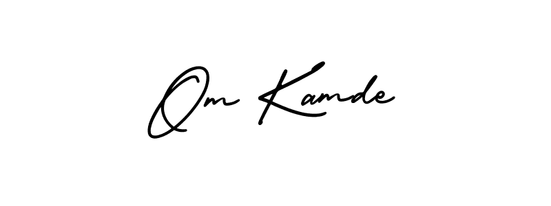 Use a signature maker to create a handwritten signature online. With this signature software, you can design (AmerikaSignatureDemo-Regular) your own signature for name Om Kamde. Om Kamde signature style 3 images and pictures png