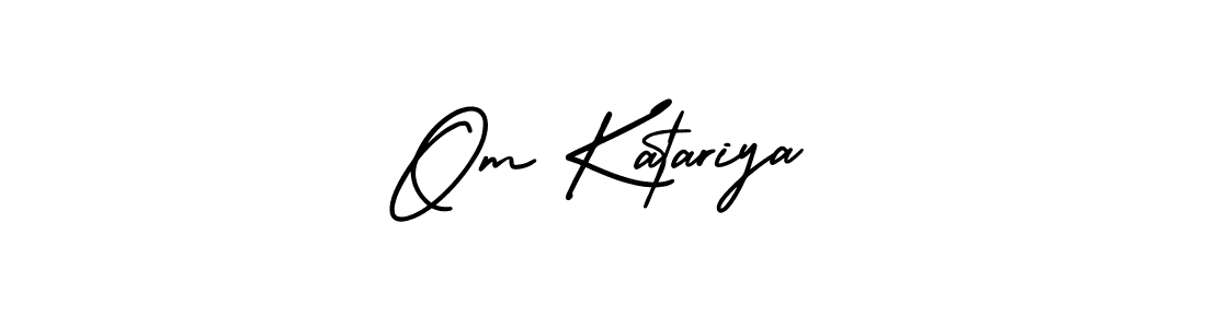 This is the best signature style for the Om Katariya name. Also you like these signature font (AmerikaSignatureDemo-Regular). Mix name signature. Om Katariya signature style 3 images and pictures png