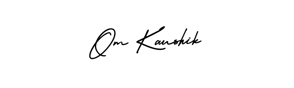 How to make Om Kaushik name signature. Use AmerikaSignatureDemo-Regular style for creating short signs online. This is the latest handwritten sign. Om Kaushik signature style 3 images and pictures png