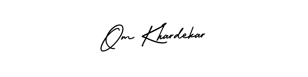AmerikaSignatureDemo-Regular is a professional signature style that is perfect for those who want to add a touch of class to their signature. It is also a great choice for those who want to make their signature more unique. Get Om Khardekar name to fancy signature for free. Om Khardekar signature style 3 images and pictures png