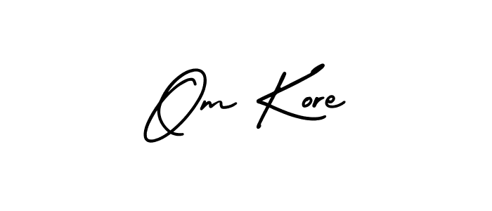 Om Kore stylish signature style. Best Handwritten Sign (AmerikaSignatureDemo-Regular) for my name. Handwritten Signature Collection Ideas for my name Om Kore. Om Kore signature style 3 images and pictures png