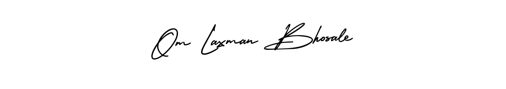 You should practise on your own different ways (AmerikaSignatureDemo-Regular) to write your name (Om Laxman Bhosale) in signature. don't let someone else do it for you. Om Laxman Bhosale signature style 3 images and pictures png