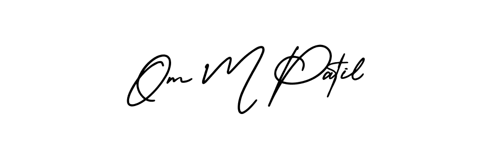 How to make Om M Patil name signature. Use AmerikaSignatureDemo-Regular style for creating short signs online. This is the latest handwritten sign. Om M Patil signature style 3 images and pictures png