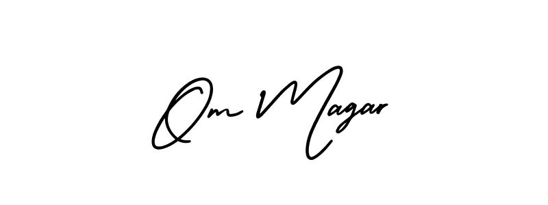 AmerikaSignatureDemo-Regular is a professional signature style that is perfect for those who want to add a touch of class to their signature. It is also a great choice for those who want to make their signature more unique. Get Om Magar name to fancy signature for free. Om Magar signature style 3 images and pictures png