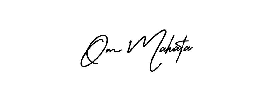 Make a short Om Mahata signature style. Manage your documents anywhere anytime using AmerikaSignatureDemo-Regular. Create and add eSignatures, submit forms, share and send files easily. Om Mahata signature style 3 images and pictures png