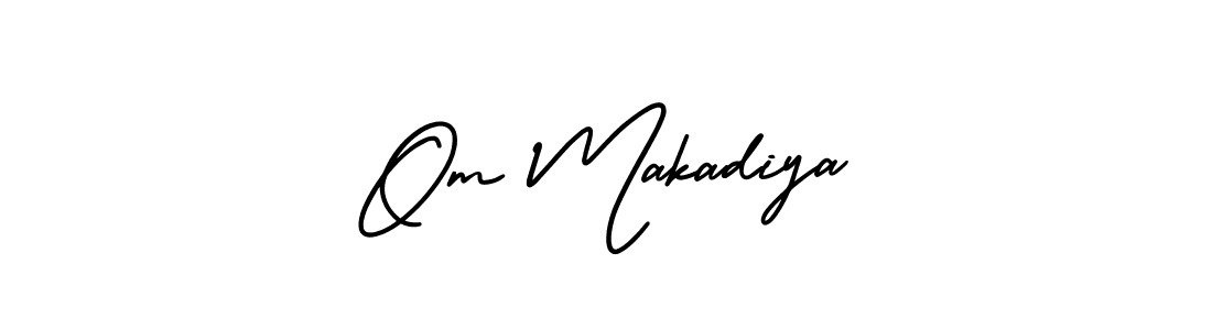 AmerikaSignatureDemo-Regular is a professional signature style that is perfect for those who want to add a touch of class to their signature. It is also a great choice for those who want to make their signature more unique. Get Om Makadiya name to fancy signature for free. Om Makadiya signature style 3 images and pictures png