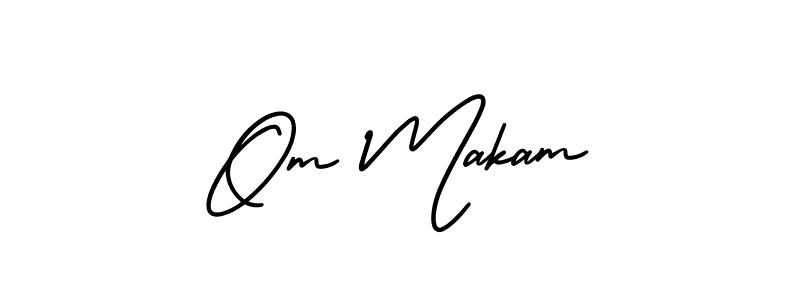 Om Makam stylish signature style. Best Handwritten Sign (AmerikaSignatureDemo-Regular) for my name. Handwritten Signature Collection Ideas for my name Om Makam. Om Makam signature style 3 images and pictures png