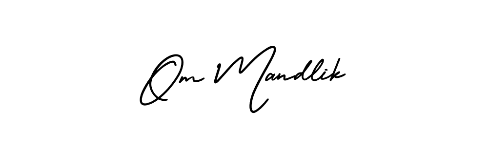 How to make Om Mandlik name signature. Use AmerikaSignatureDemo-Regular style for creating short signs online. This is the latest handwritten sign. Om Mandlik signature style 3 images and pictures png