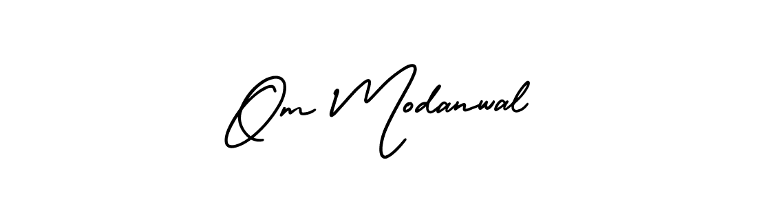 Use a signature maker to create a handwritten signature online. With this signature software, you can design (AmerikaSignatureDemo-Regular) your own signature for name Om Modanwal. Om Modanwal signature style 3 images and pictures png