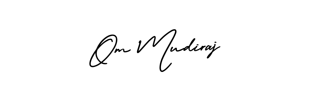The best way (AmerikaSignatureDemo-Regular) to make a short signature is to pick only two or three words in your name. The name Om Mudiraj include a total of six letters. For converting this name. Om Mudiraj signature style 3 images and pictures png
